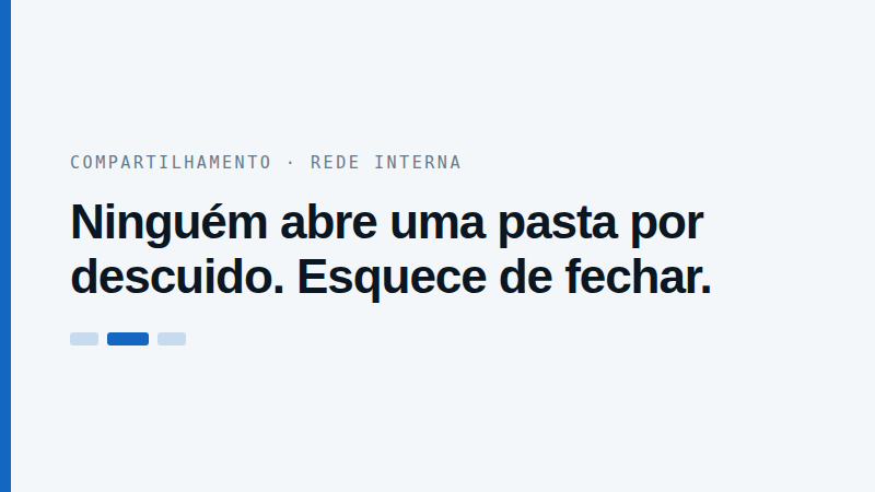 O furo mais comum na rede da sua empresa é uma pasta esquecida
